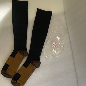 Black and Brown Knee-High Compression Socks